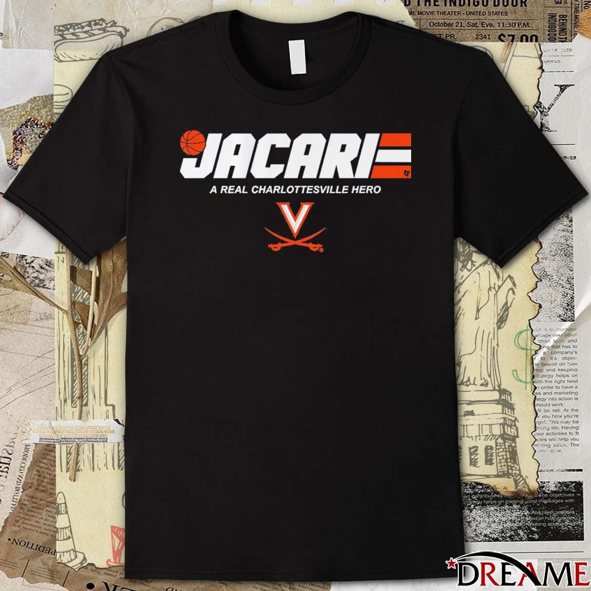 UVA Virginia Cavaliers Basketball Jacari White A Real Charlottesville Hero t-shirt