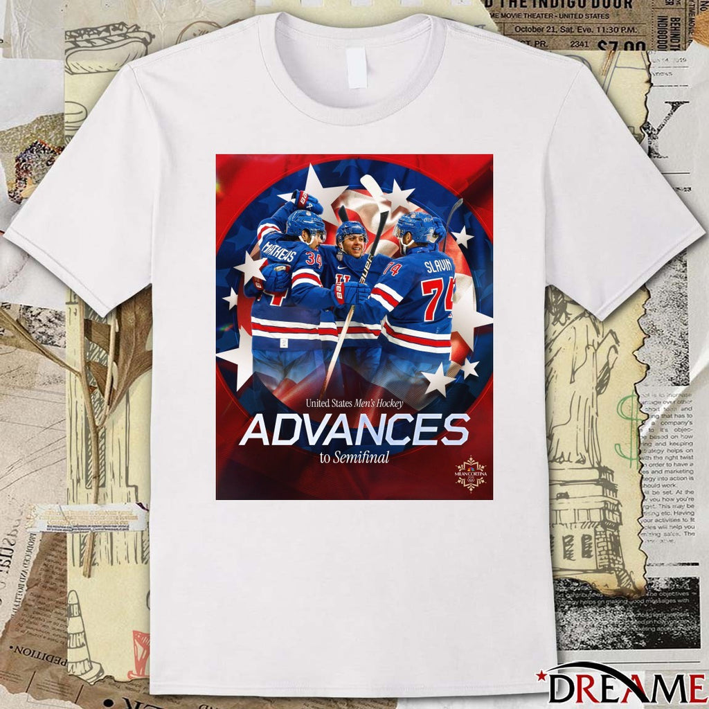 United States Men’s Hockey Advances To Semifinal 2026 Winter Olympics t-shirt