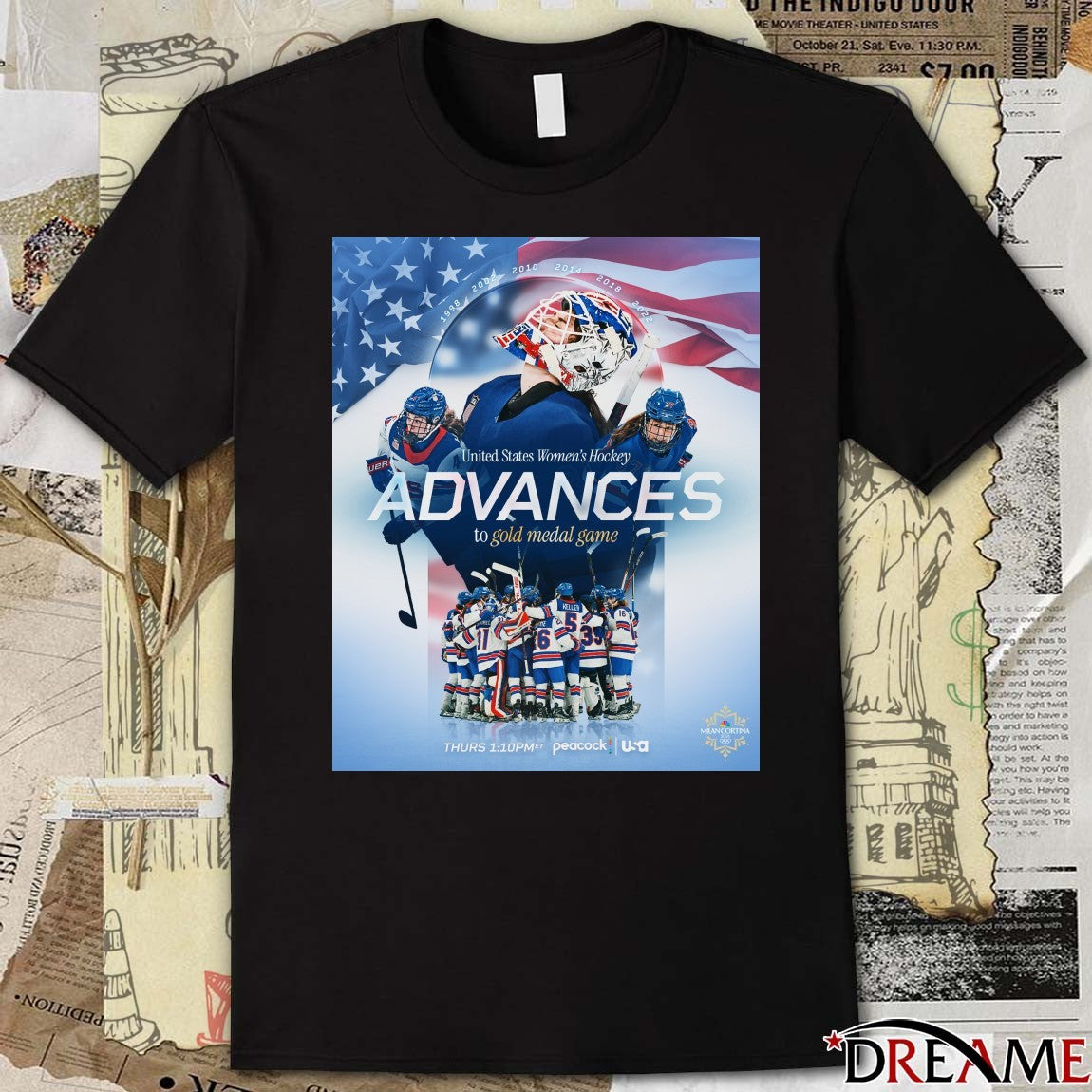 United States Women’s Hockey Advanced To The Gold Medal Game Winter Olympics t-shirt