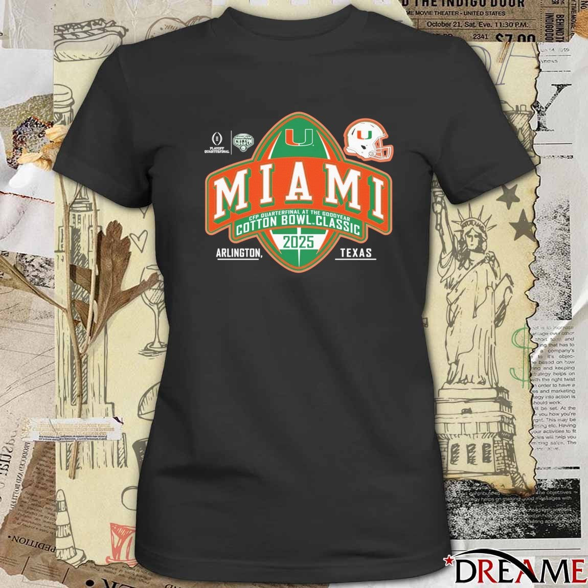 University of Miami Football 2025 CFP Quarterfinals at the Cotton Bowl Bound t-shirt