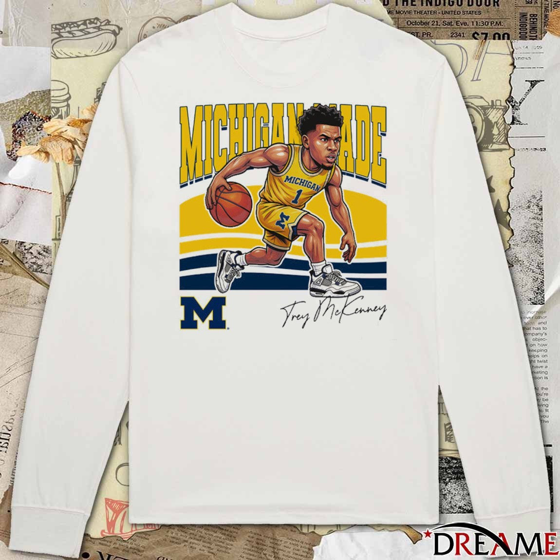 University of Michigan Basketball Trey McKenney Michigan Made Caricature Signature t-shirt