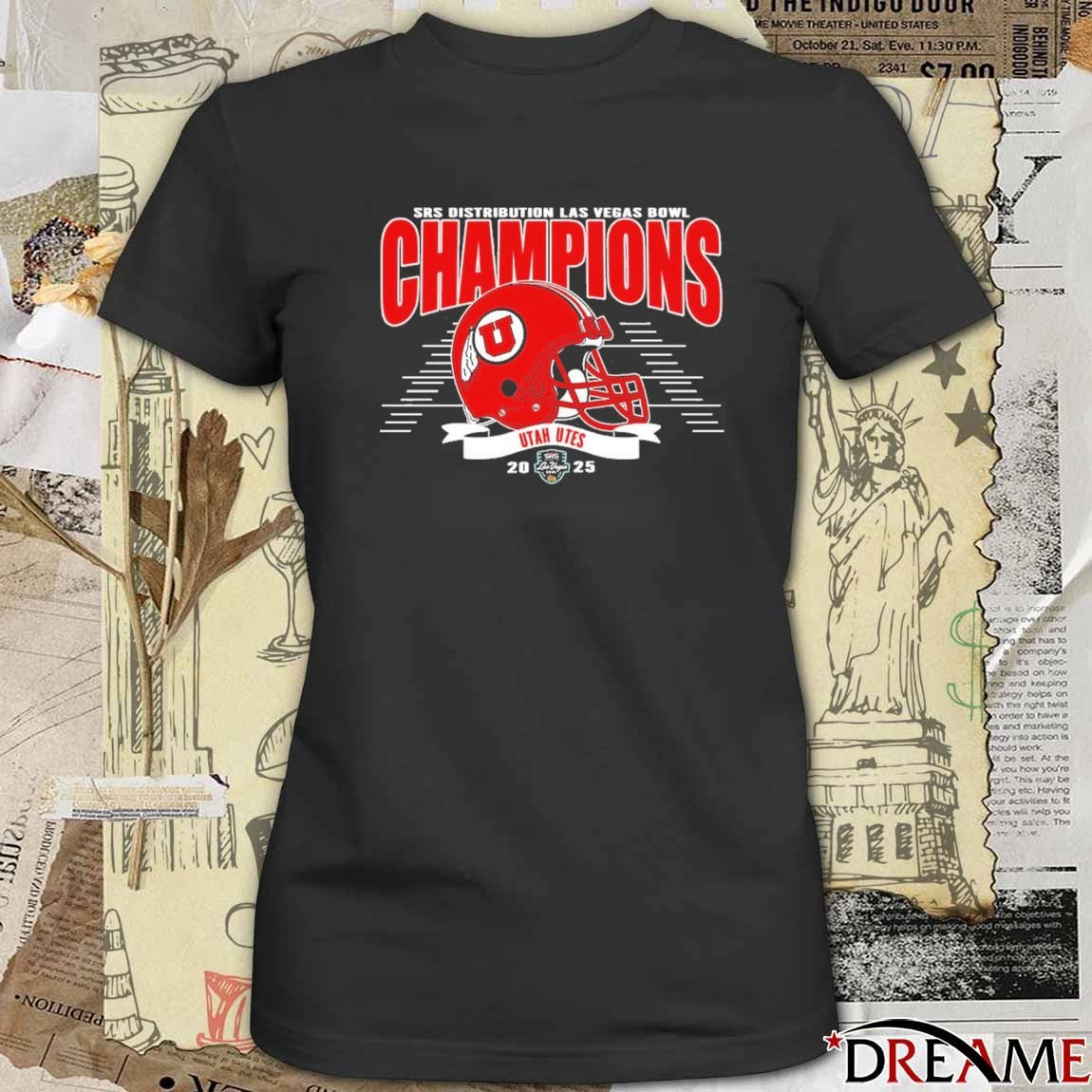 Utah Utes Football To Champions 2025 SRS Distribution Las Vegas Bowl Helmet t-shirt