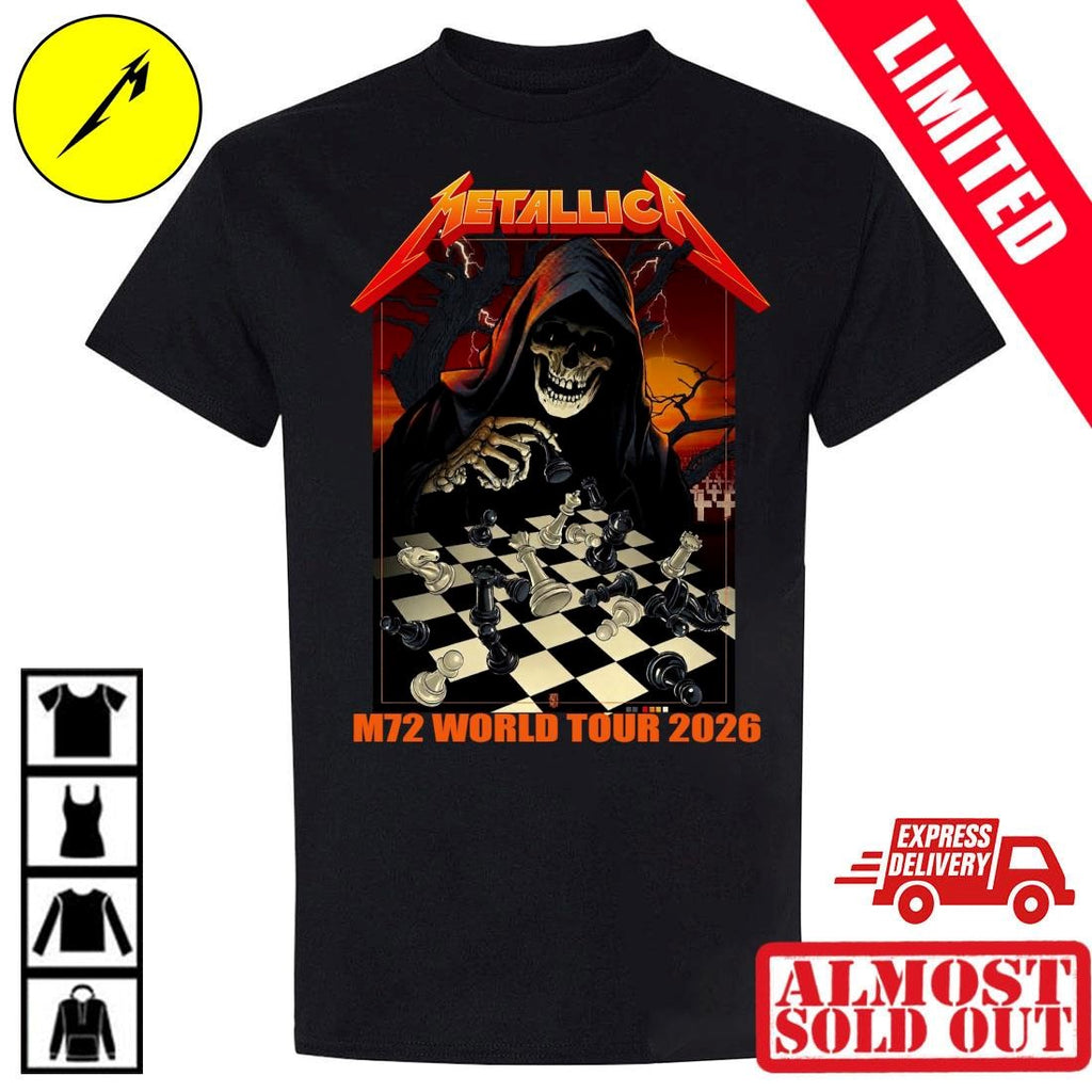 Vance Kelly Metallica Frankfurt 2026 Pop Up Shop Skeleton Chess Poster Shirt