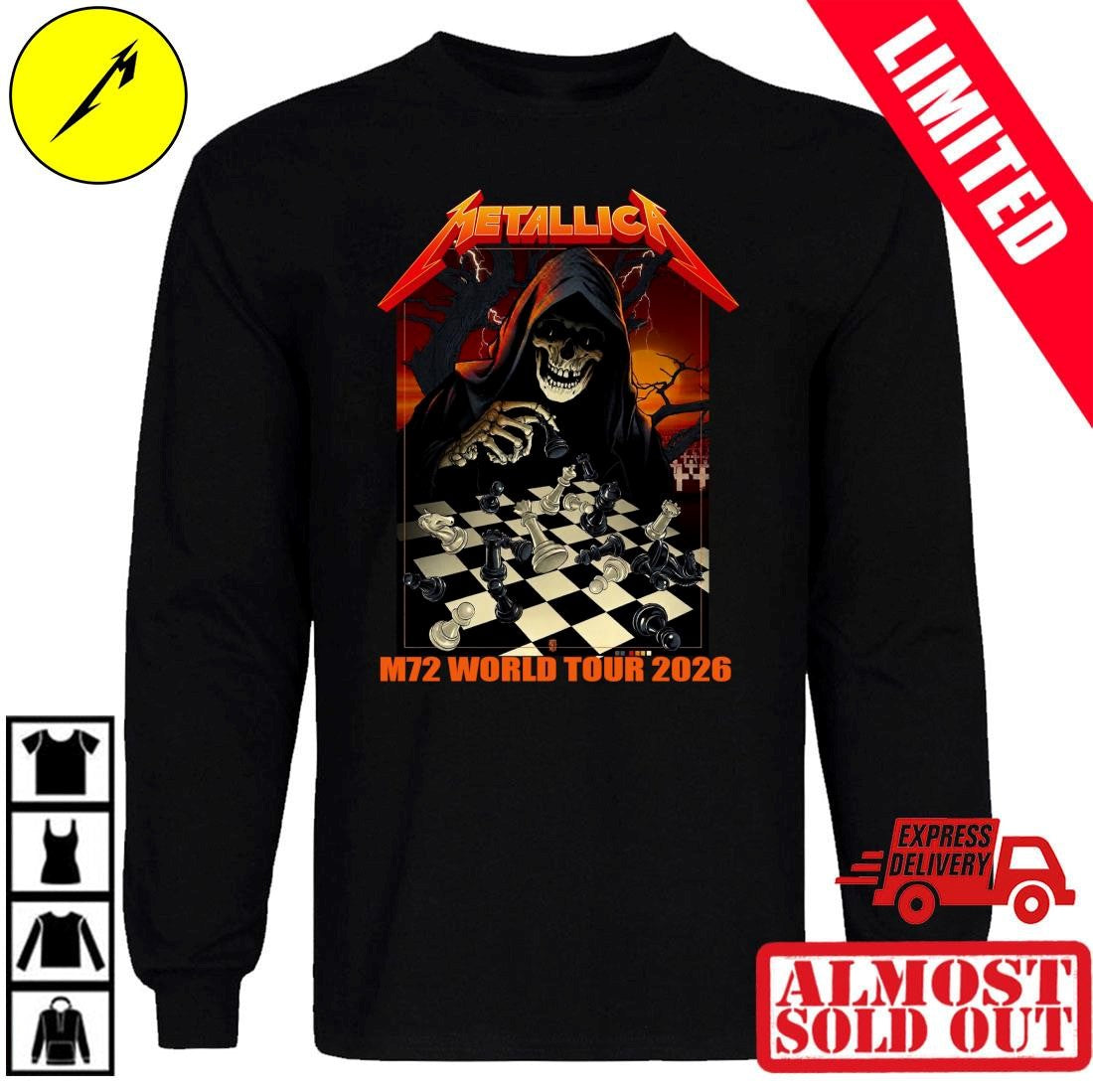Vance Kelly Metallica Frankfurt 2026 Pop Up Shop Skeleton Chess Poster Shirt