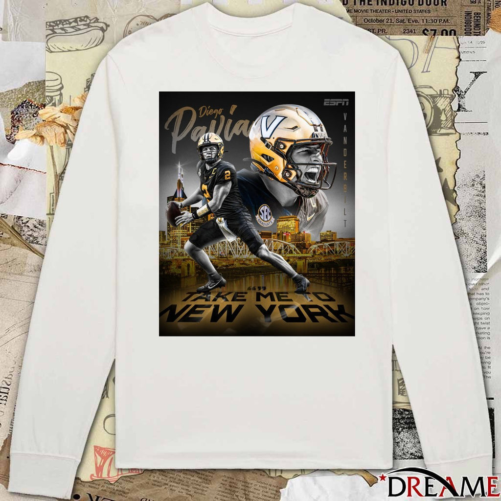 Vanderbilt Diego Pavia Take Me To New York 2025 Poster t-shirt