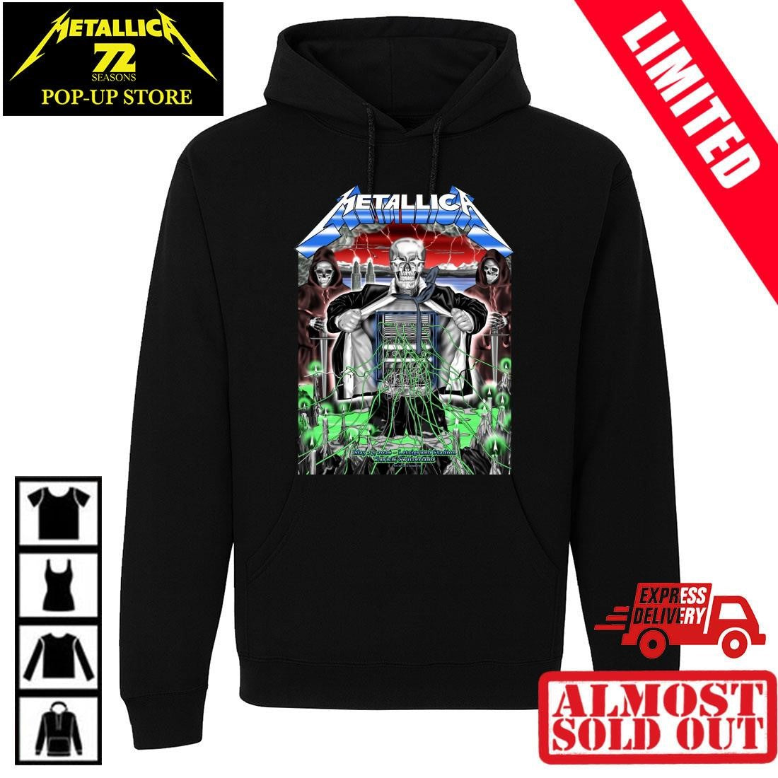 Vintage Metallica Zürich Pop-Up Shop T-Shirt May 27 2026 Art by Luca Schenardi