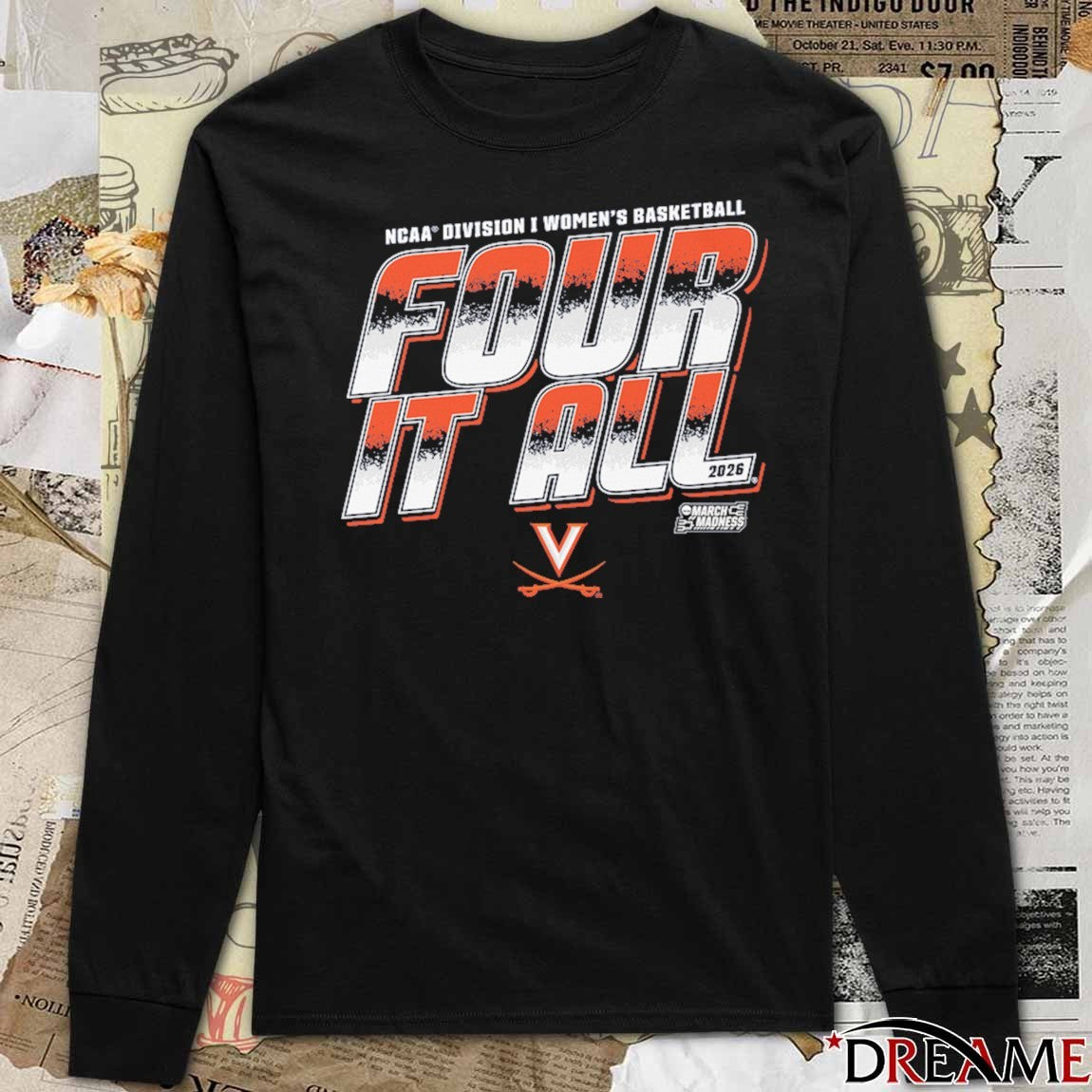 Virginia Cavaliers 2026 NCAA Division I Women’s Basketball Four It All March Madness t-shirt
