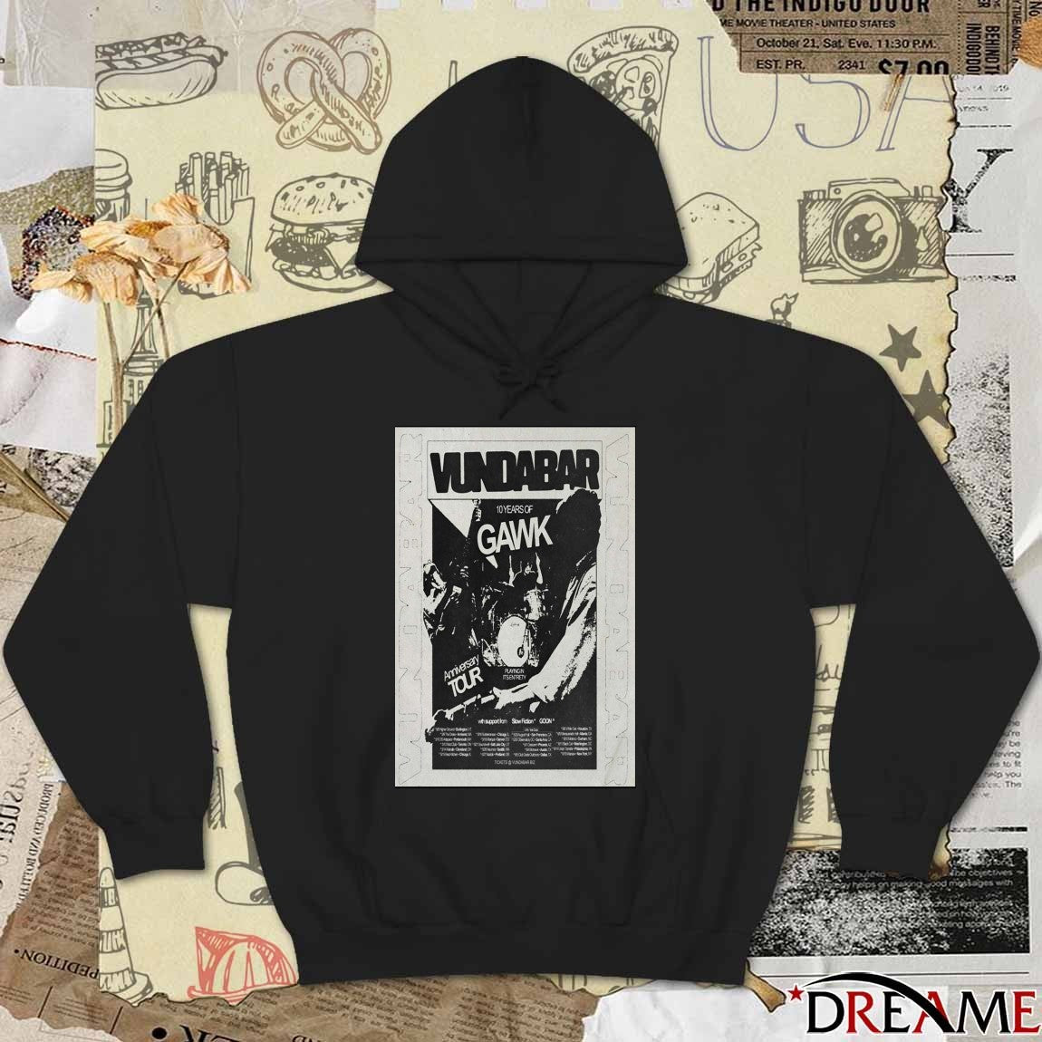 Vundabar 10 Years Of Gawk North America 2026 Shows t-shirt