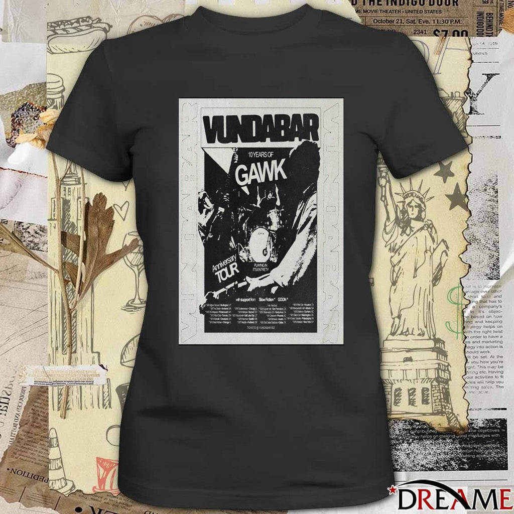 Vundabar 10 Years Of Gawk North America 2026 Shows t-shirt