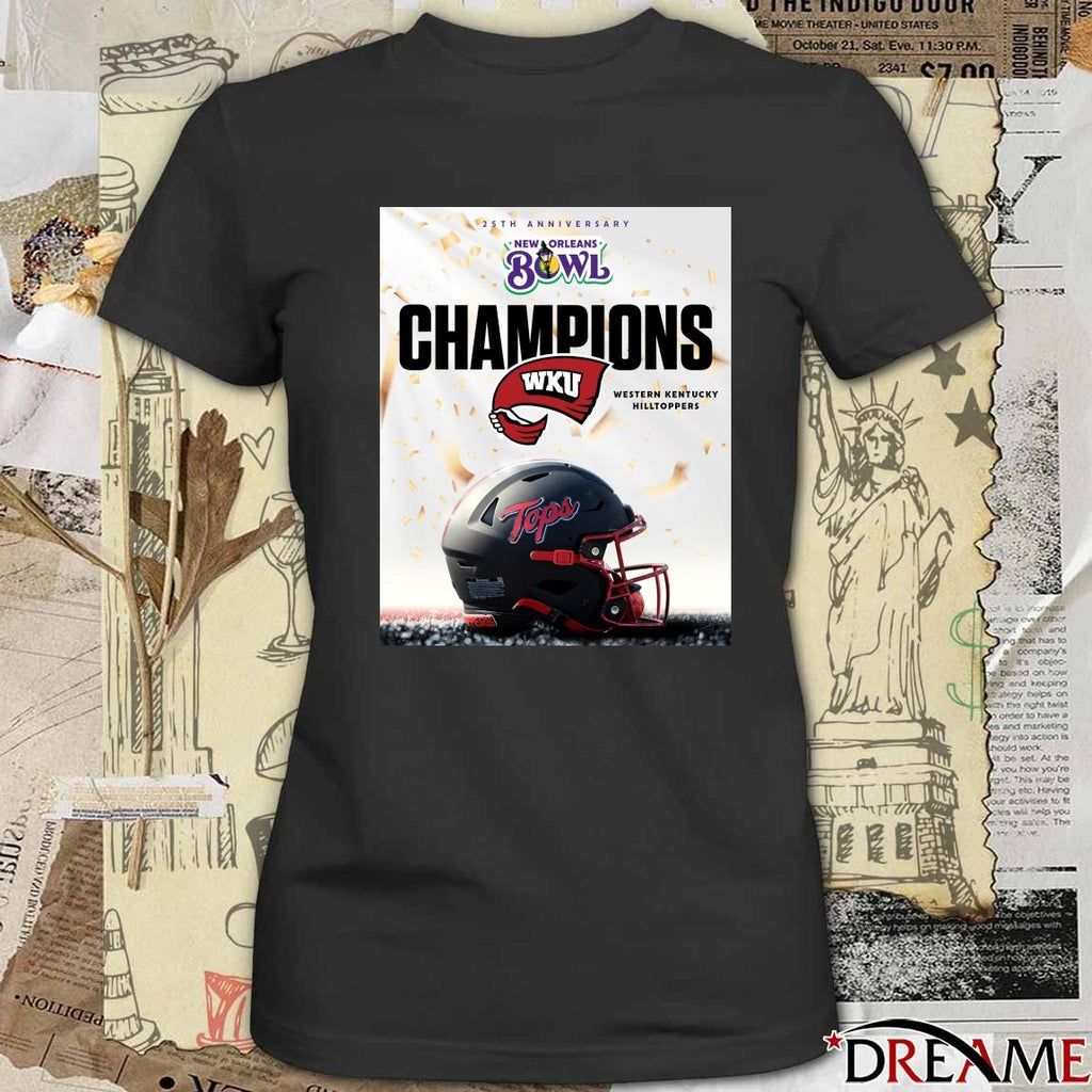 WKU Western Kentucky Hilltoppers 25th Anniversary New Orleans Bowl Champions Poster t-shirt