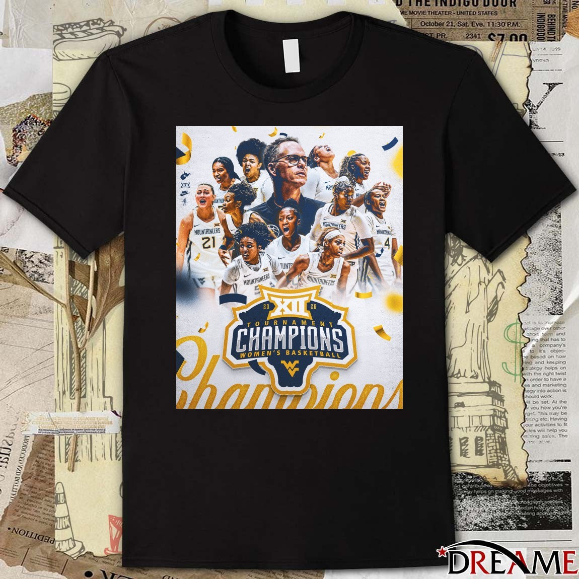 WVU 2026 Big 12 Tournament Champions Women’s Basketball Poster t-shirt