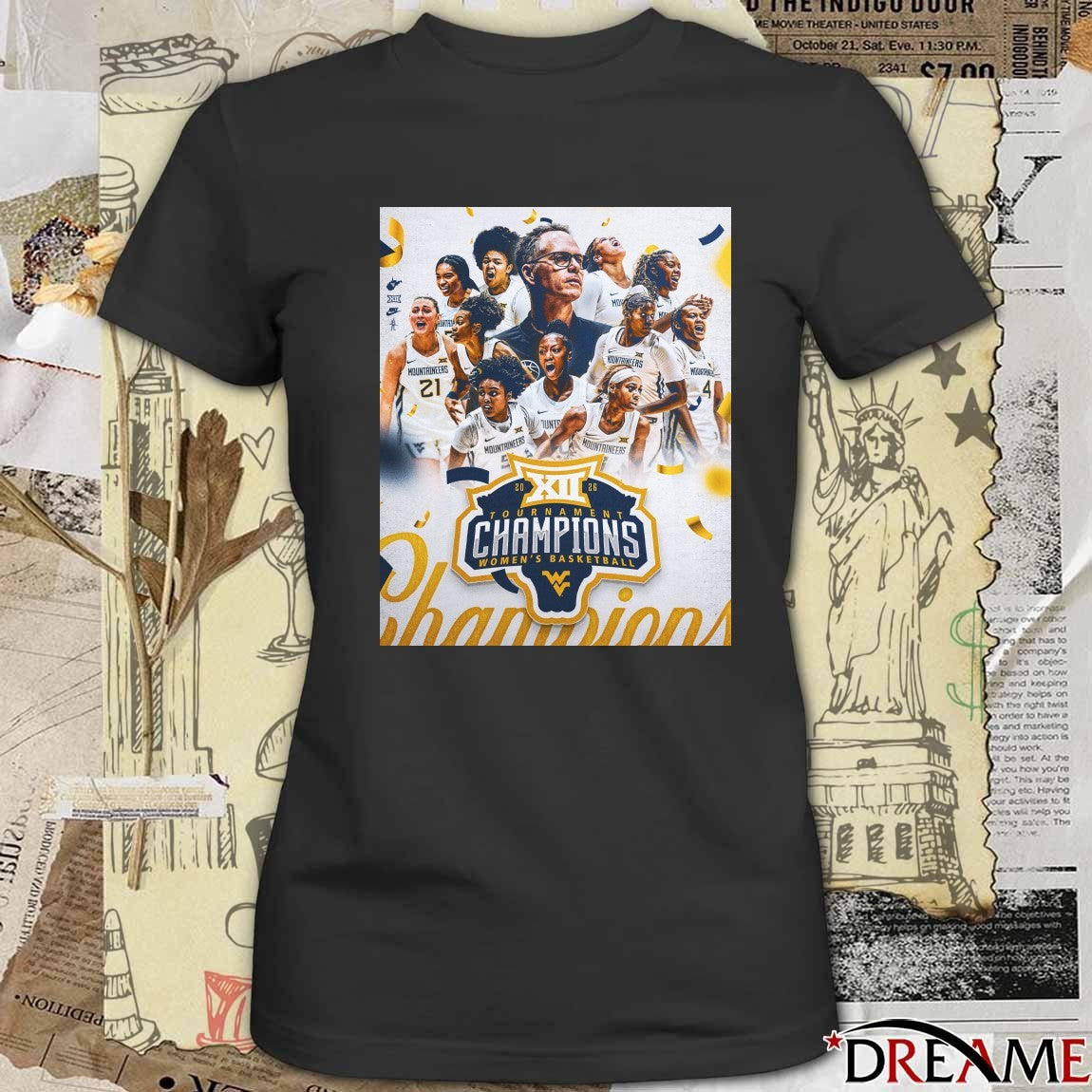 WVU 2026 Big 12 Tournament Champions Women’s Basketball Poster t-shirt