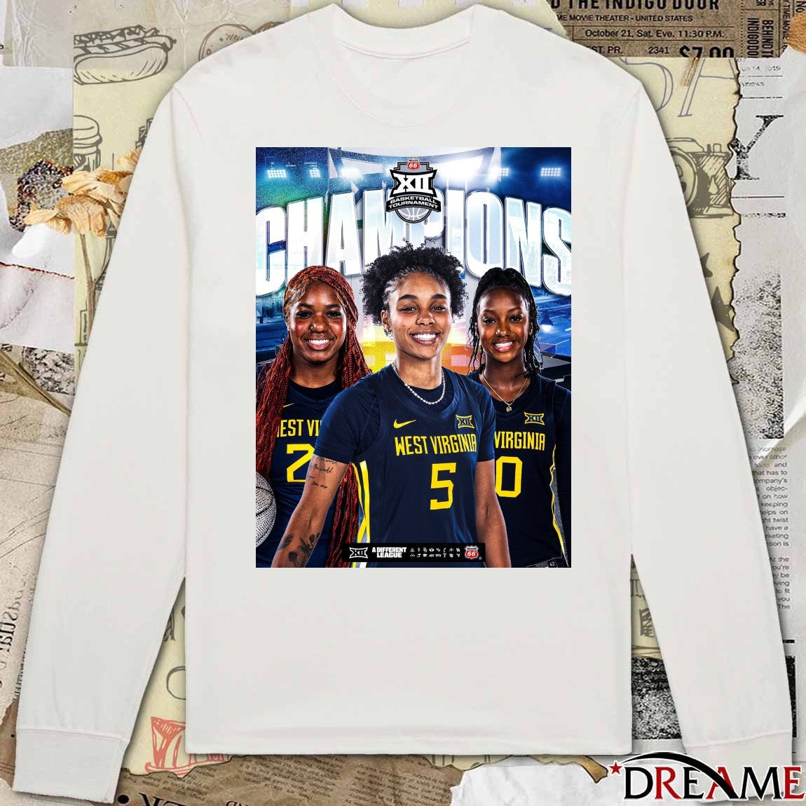 WVU West Virginia Mountaineers Big 12 Women’s Basketball Tournament Championship Poster t-shirt