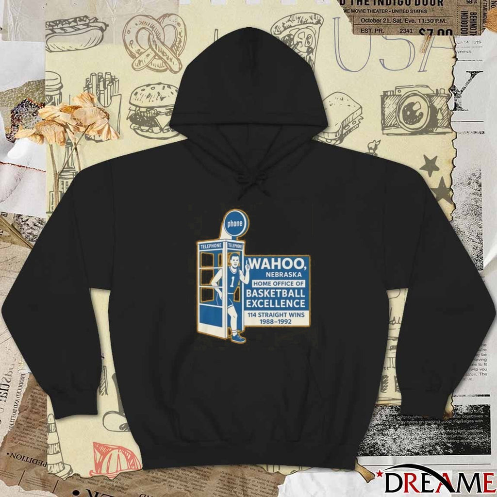 Wahoo Nebraska Home Office Of Basketball Excellence 114 Straight Wins 1988 – 1992 t-shirt