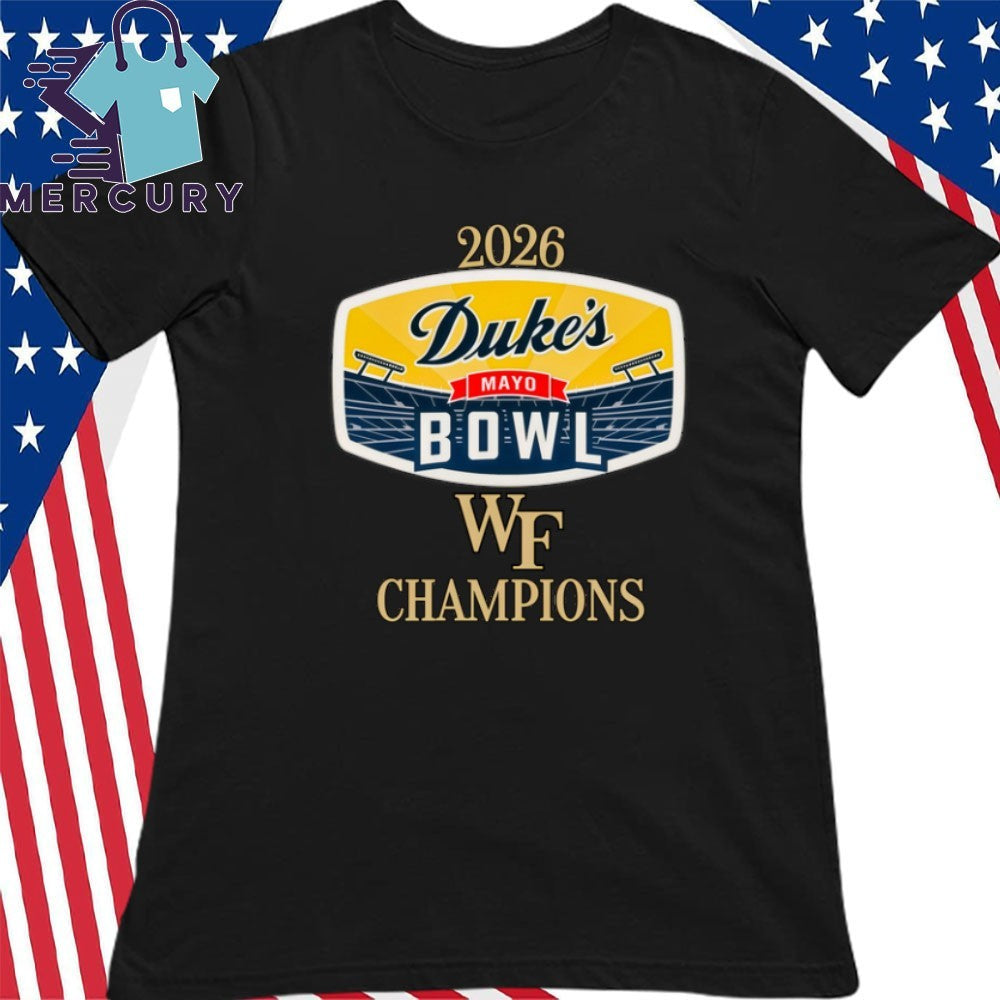 Wake Forest Demon Deacons 2026 Duke’s Mayo Bowl Champions Logo Shirt