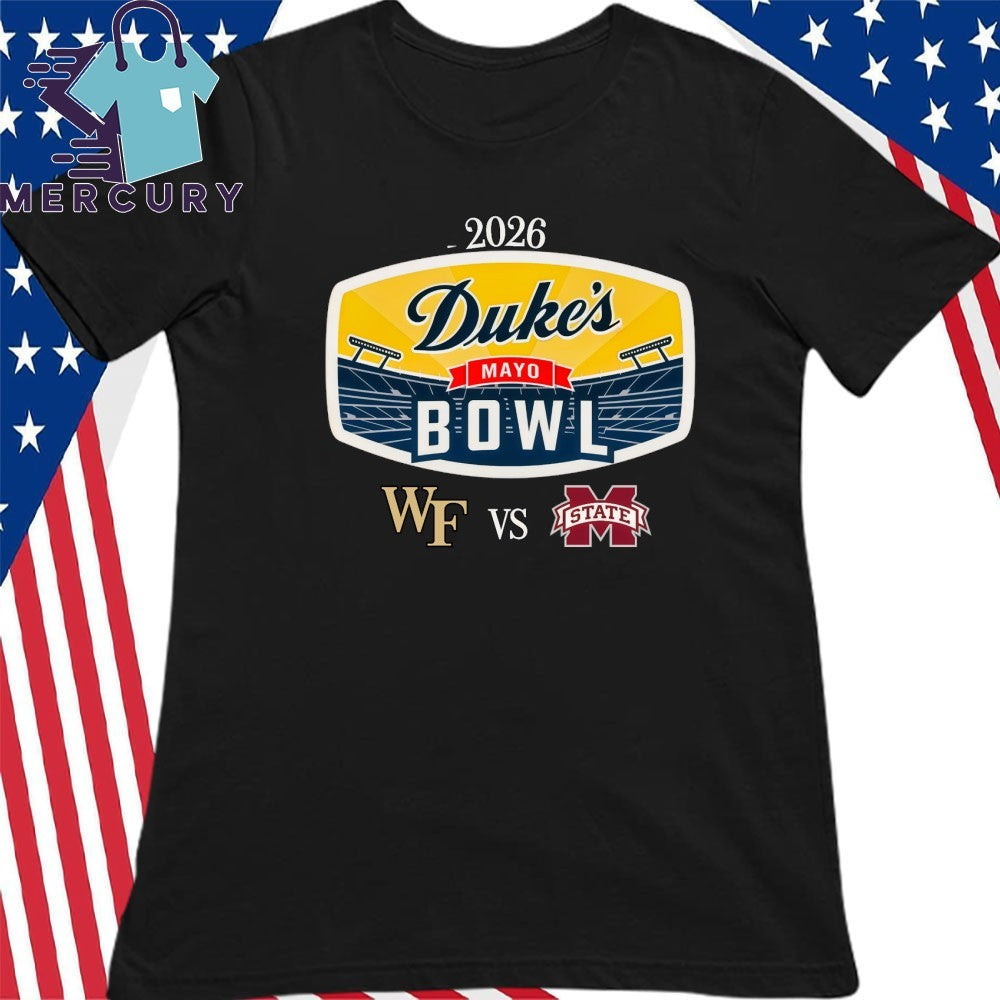 Wake Forest Demon Deacons Vs Mississippi State Bulldogs 2026 Duke’s Mayo Bowl Shirt