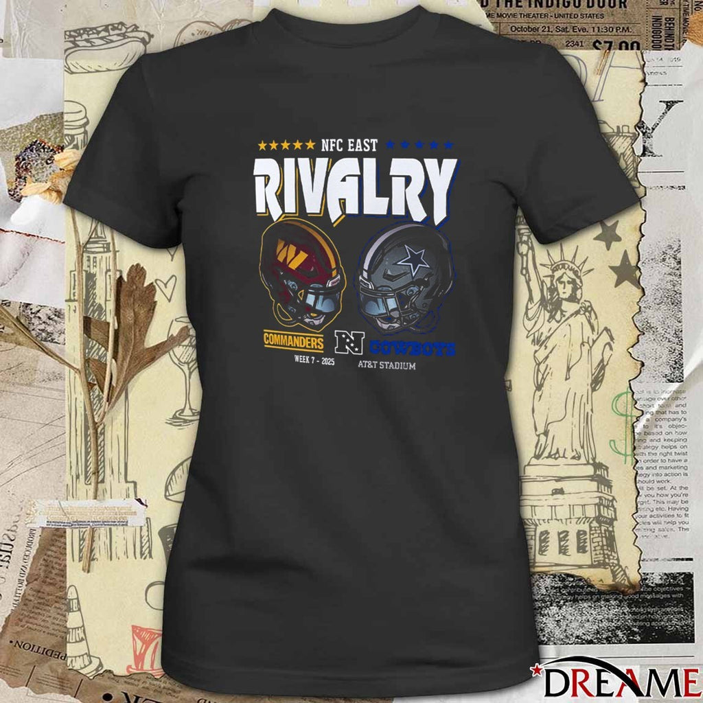 Washington Commanders Vs Dallas Cowboys 2025 NFC East Rivalry Week 7 2025 AT&T Stadium t-shirt