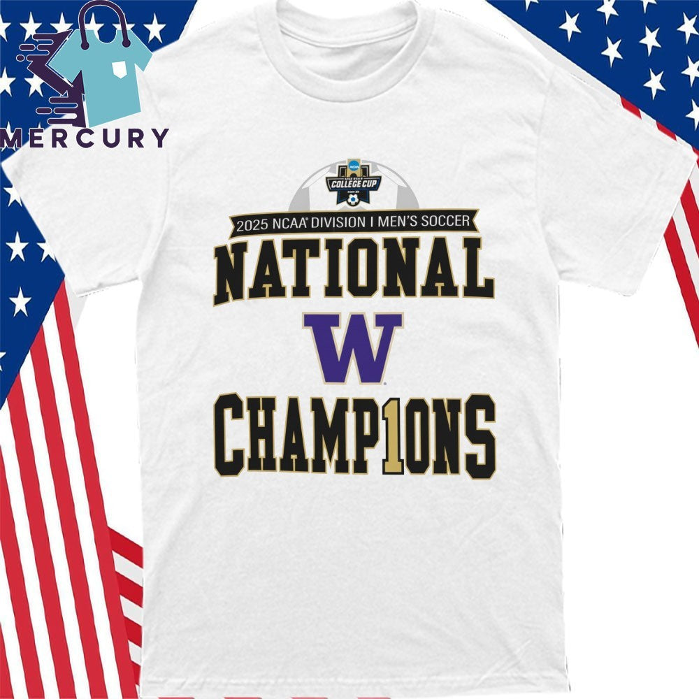 Washington Huskies 2025 NCAA Men’s Soccer National Champions Locker Room Shirt