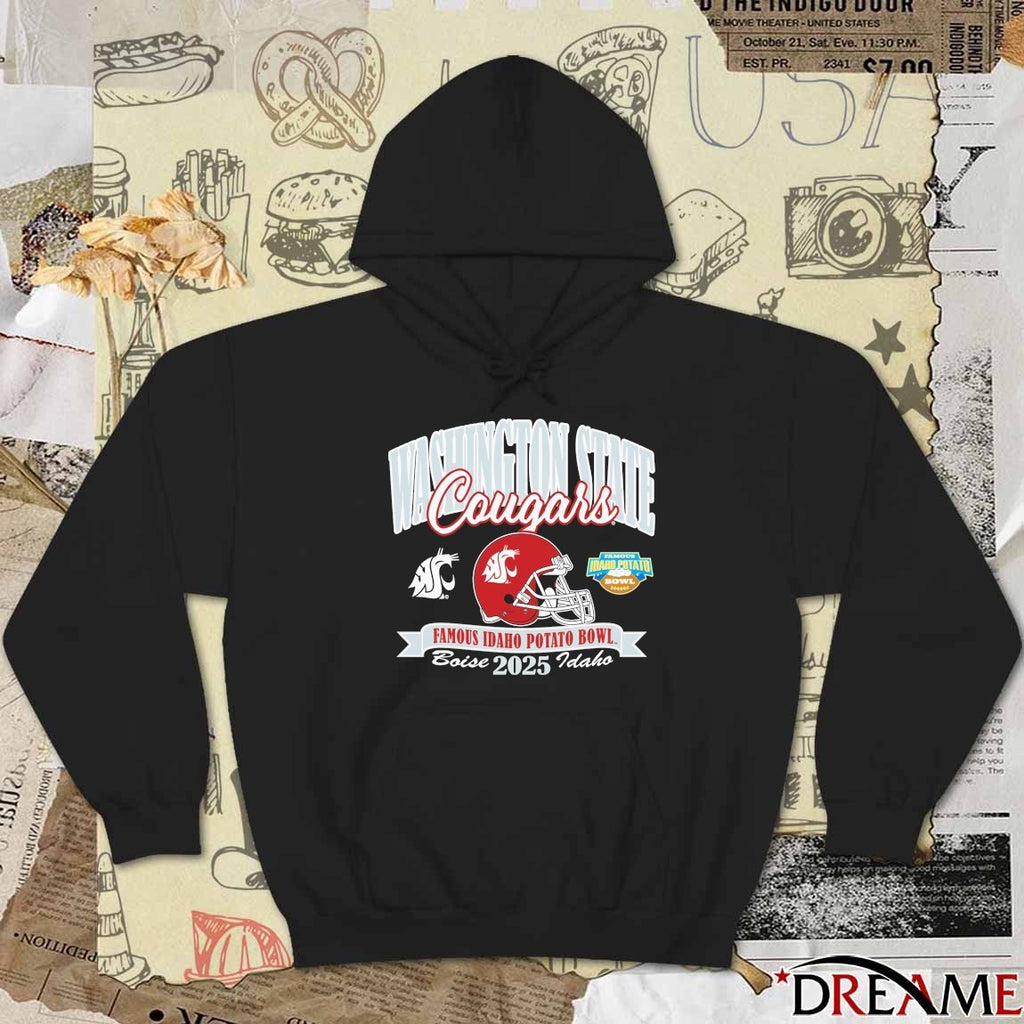 Washington State Cougars Football 2025 Famous Idaho Potato Bowl Bound Boise Idaho Helmet t-shirt