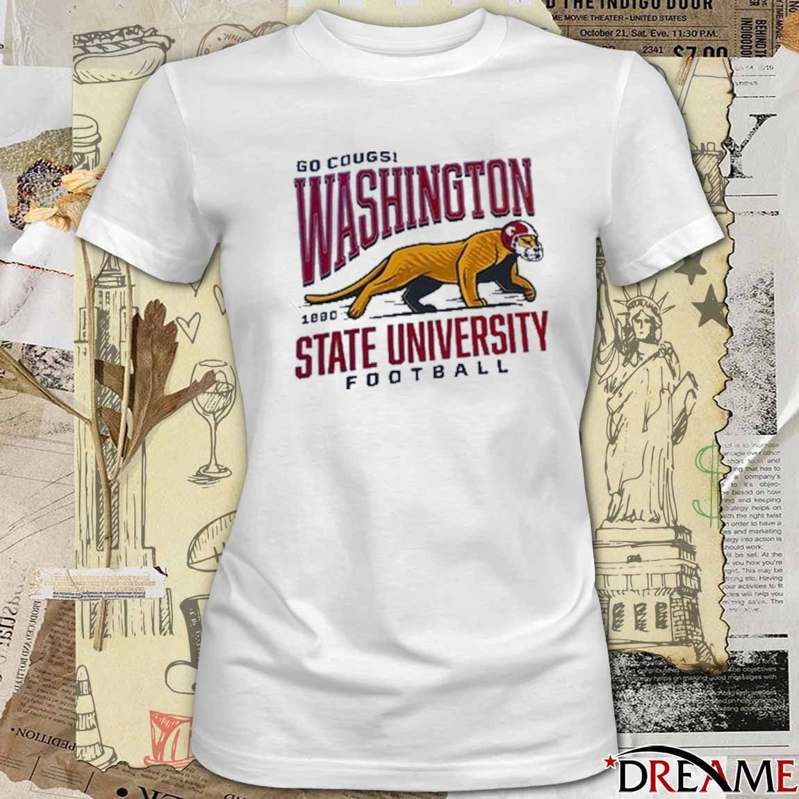 Washington State Cougars Go Cougs Washington State University Football 1890 t-shirt