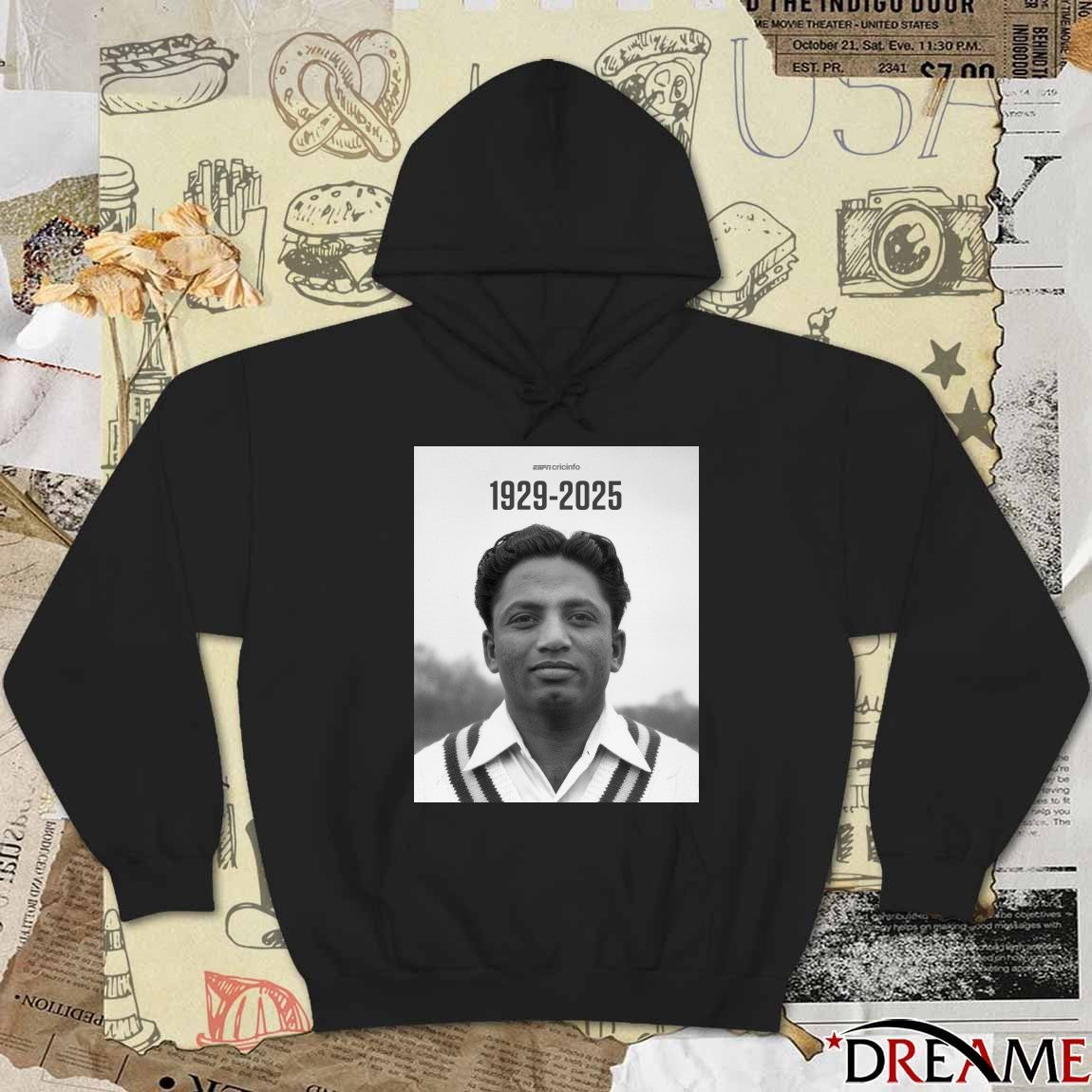 Wazir Mohammad Has Died At The Age Of 95 1929 – 2025 ESPNcricinfo Poster t-shirt