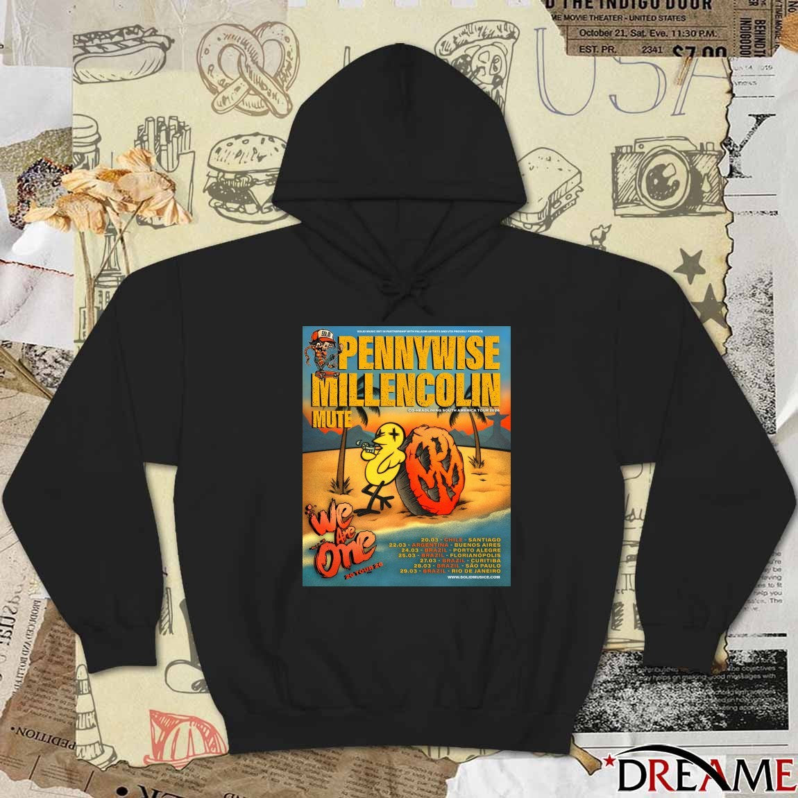 We Are One South America 2026 Pennywise and Millencolin March 20-29, 2026 Poster t-shirt