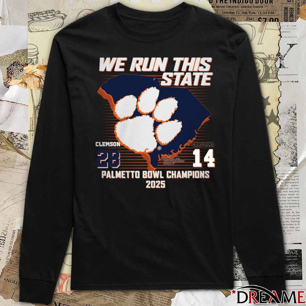 We Run This State Clemson Tigers 28 – 14 South Carolina Gamecocks 2025 Palmetto Bowl t-shirt