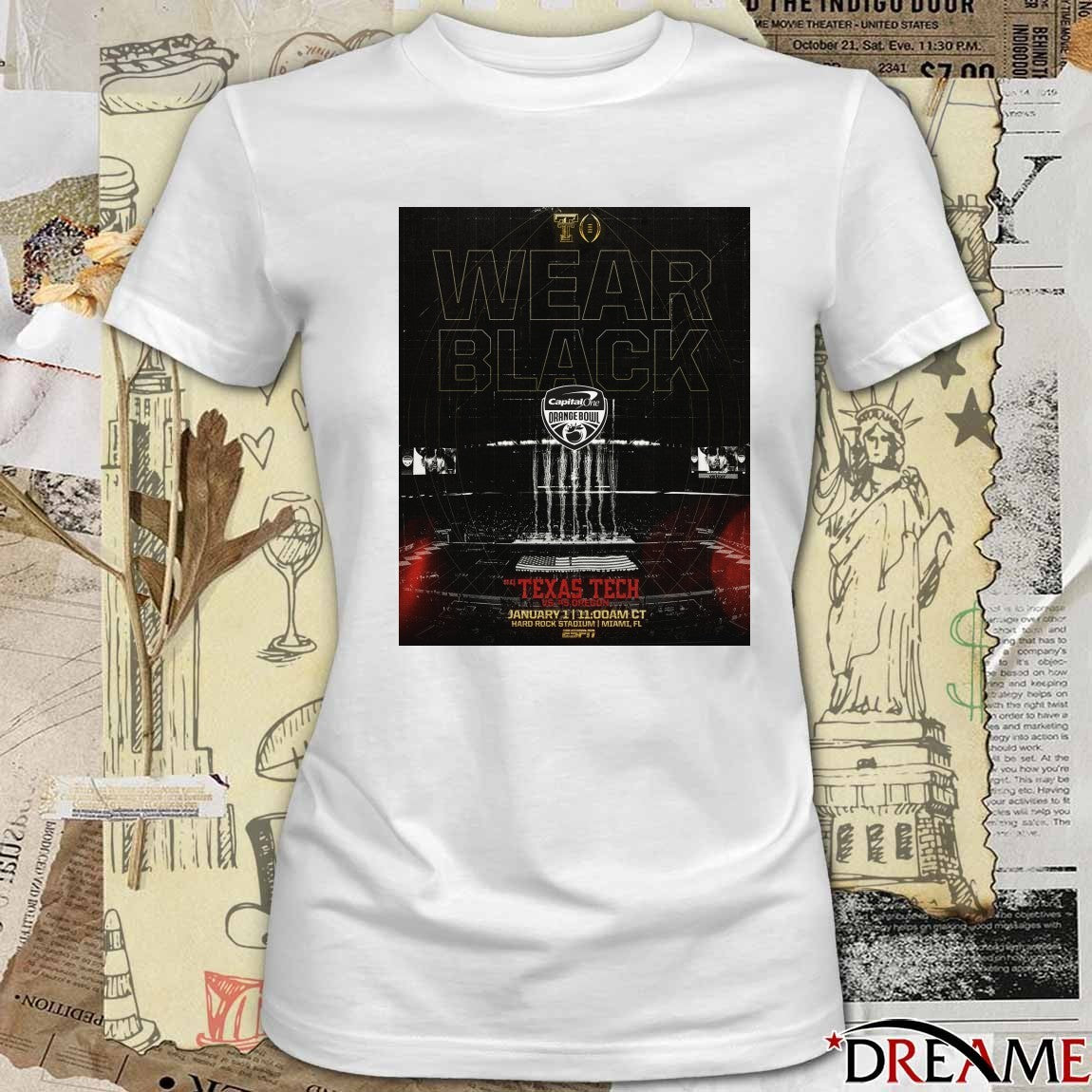 Wear Black Capital One Orange Bowl Texas Tech Vs Oregon Hard Rock Stadium Miami FL Poster t-shirt