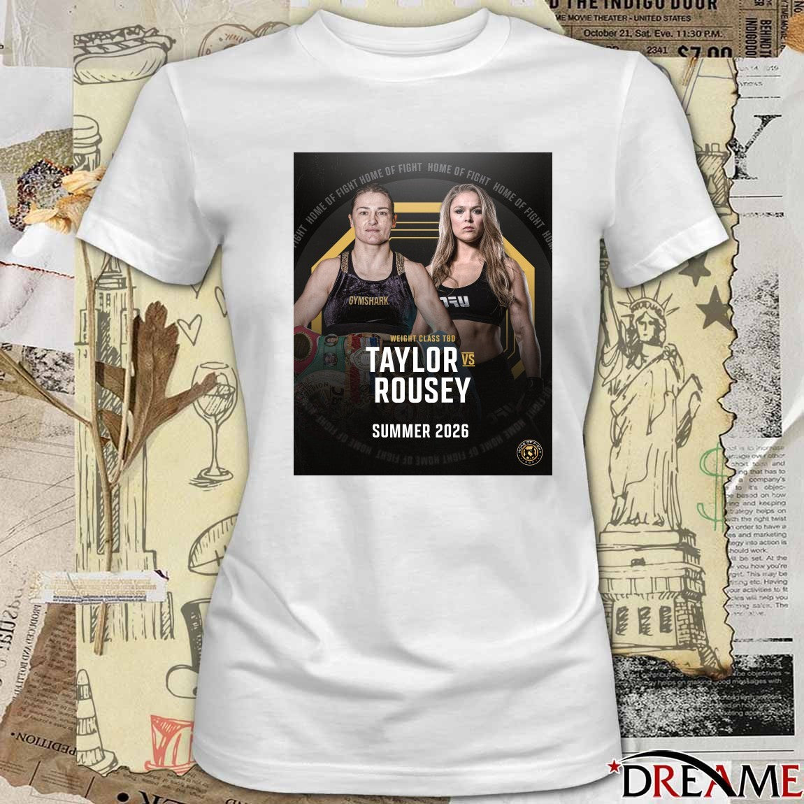Weight Class TBD Katie Taylor vs. Ronda Rousey in summer 2026 in Las Vegas t-shirt
