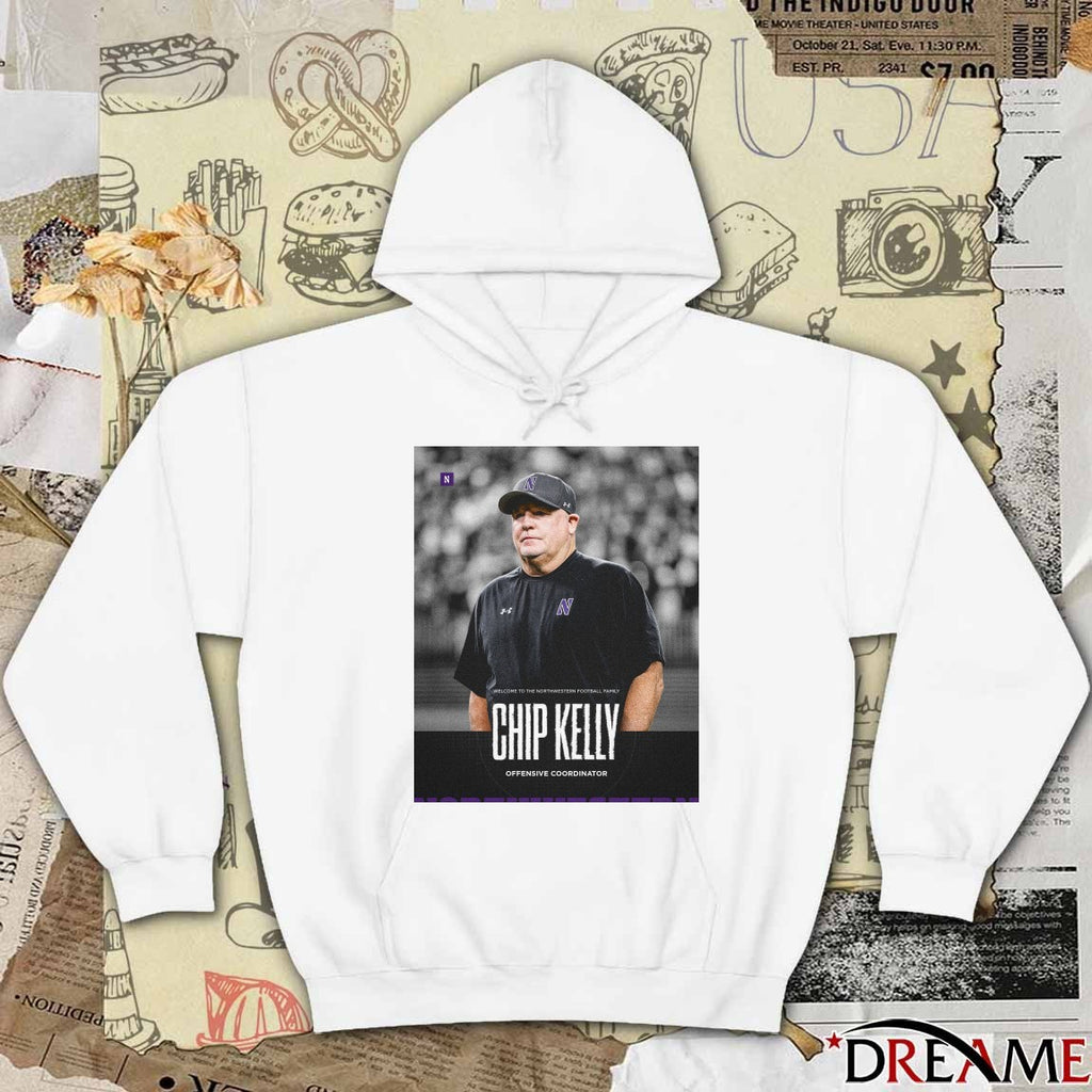Welcome To The Northwestern Football Family Chip Kelly Offensive Coordinator Poster t-shirt