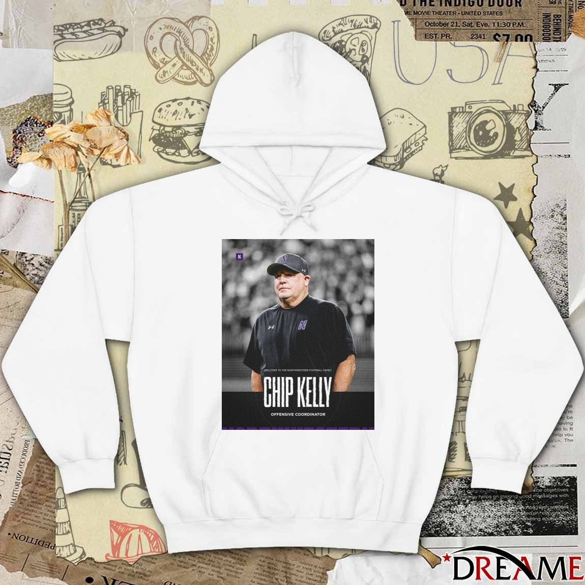 Welcome To The Northwestern Football Family Chip Kelly Offensive Coordinator Poster t-shirt