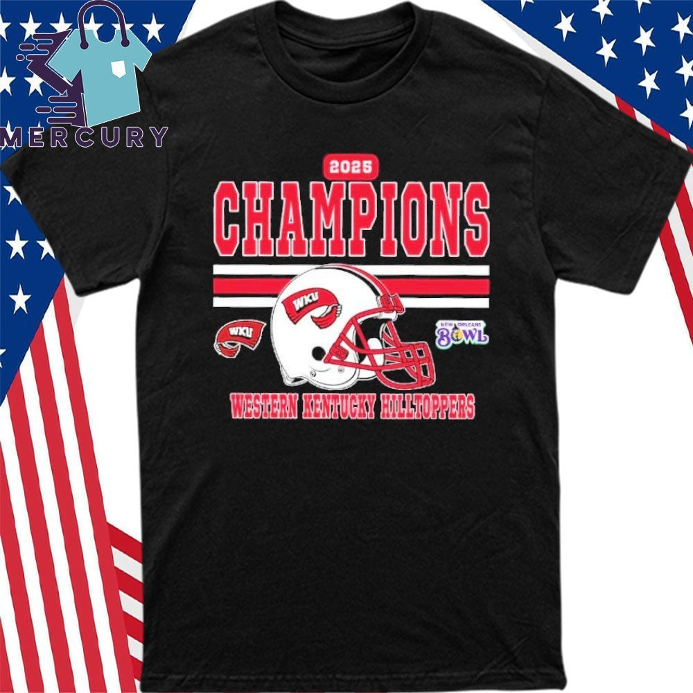 Western Kentucky 2025 New Orleans Bowl Champions Helmet Shirt