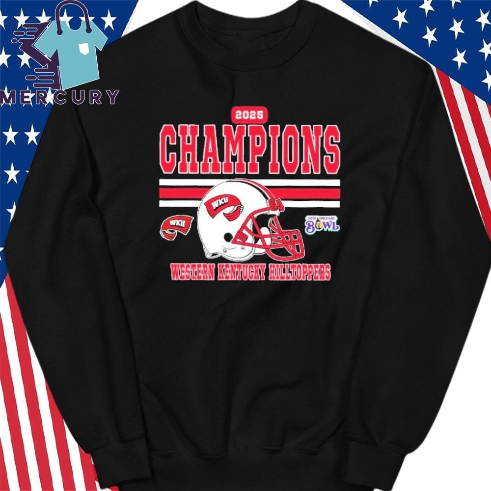Western Kentucky 2025 New Orleans Bowl Champions Helmet Shirt