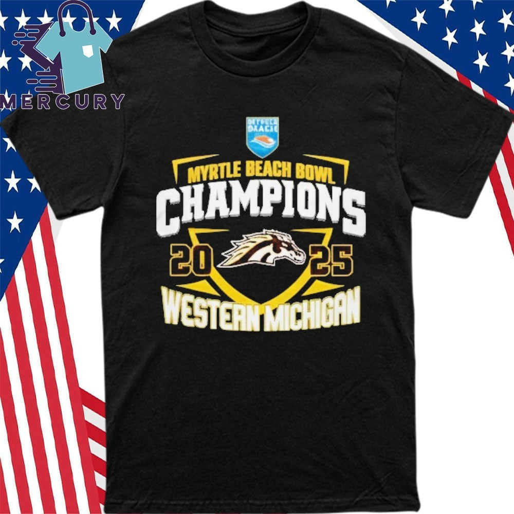 Western Michigan Football 2025 Myrtle Beach Bowl Champions Logo Shirt