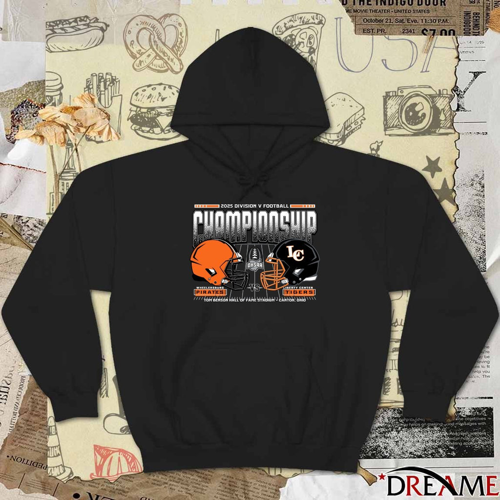 Wheelersburg Pirates Vs Liberty Center Tigers 2025 OHSAA Football Division 5 H2H State Championship t-shirt