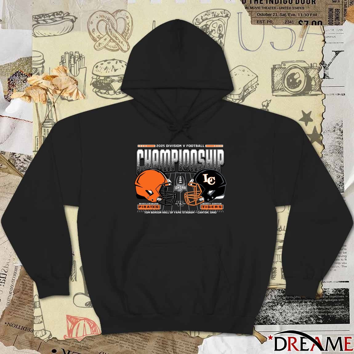 Wheelersburg Pirates Vs Liberty Center Tigers 2025 OHSAA Football Division 5 H2H State Championship t-shirt