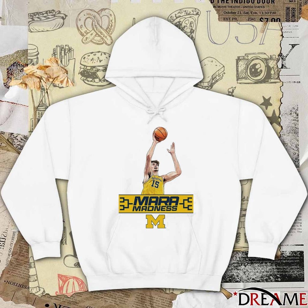 White University of Michigan Wolverines Basketball Aday Mara Mara Madness t-shirt
