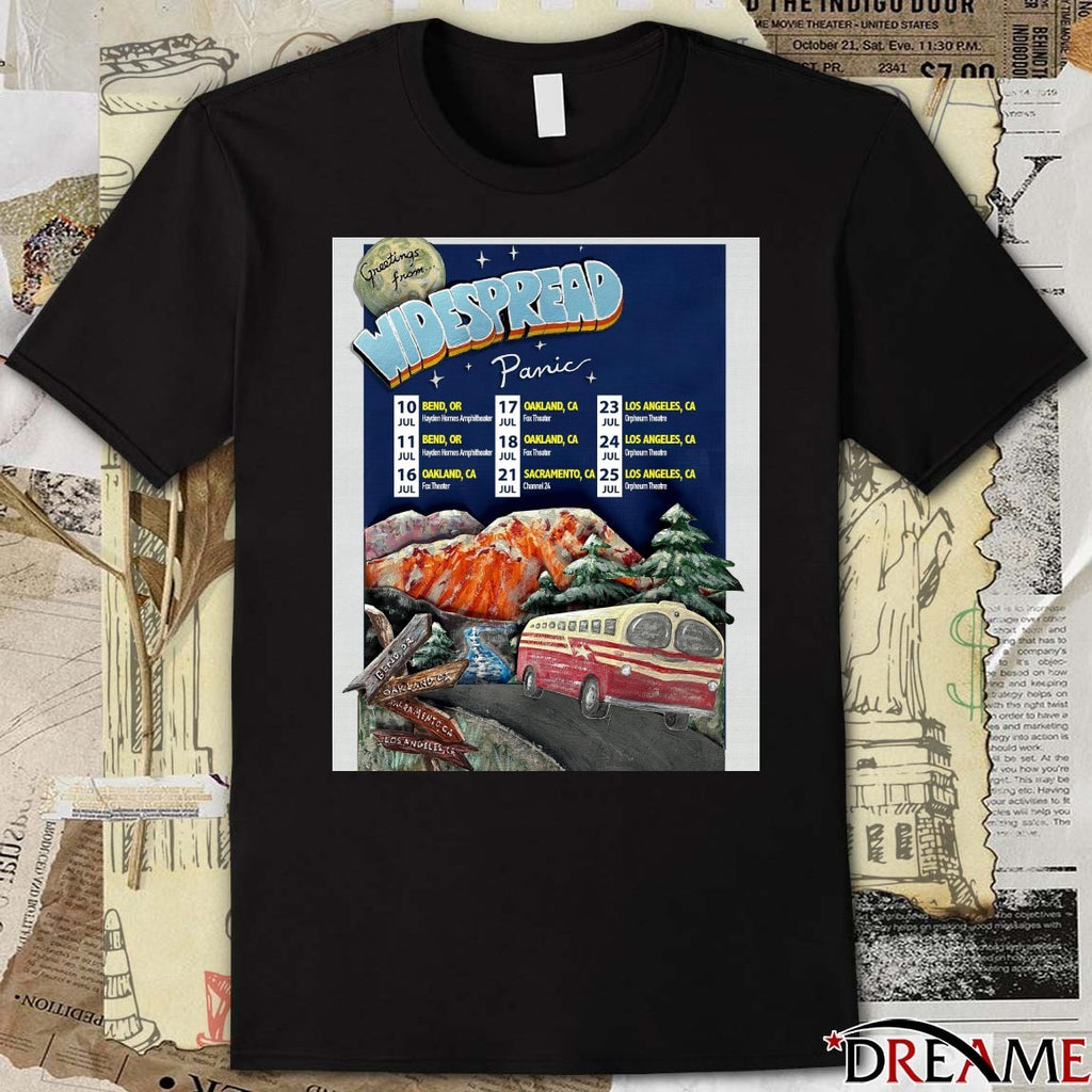 Widespread Panic Concert Tour Dates In July For Locations In Oregon And California Poster t-shirt