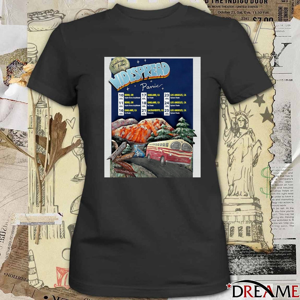 Widespread Panic Concert Tour Dates In July For Locations In Oregon And California Poster t-shirt