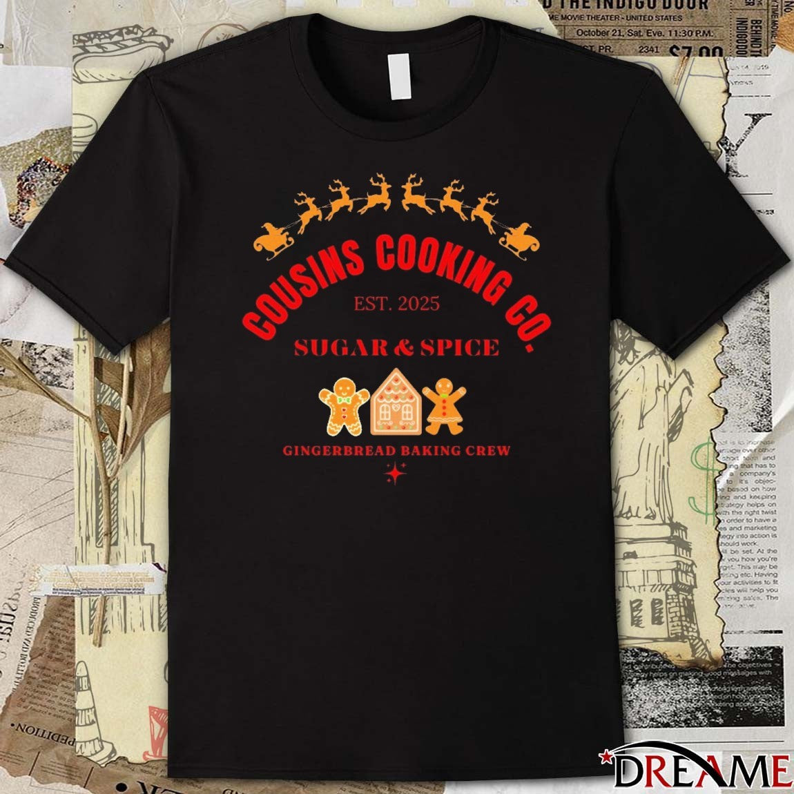 Wifey & Hubby Cooking Co Sugar & Spice Est 2025 Gingerbread Baking Crew t-shirt