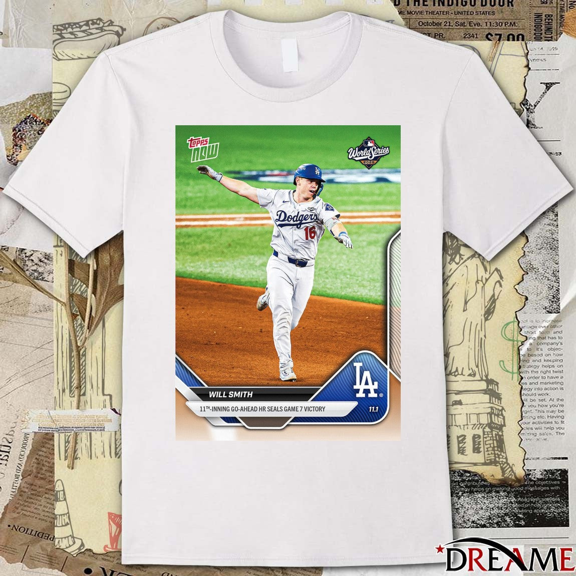 Will Smith 2025 MLB Topps Los Angeles Dodgers 11th Inning Go-Ahead HR Seals Games 7 Victory Card t-shirt