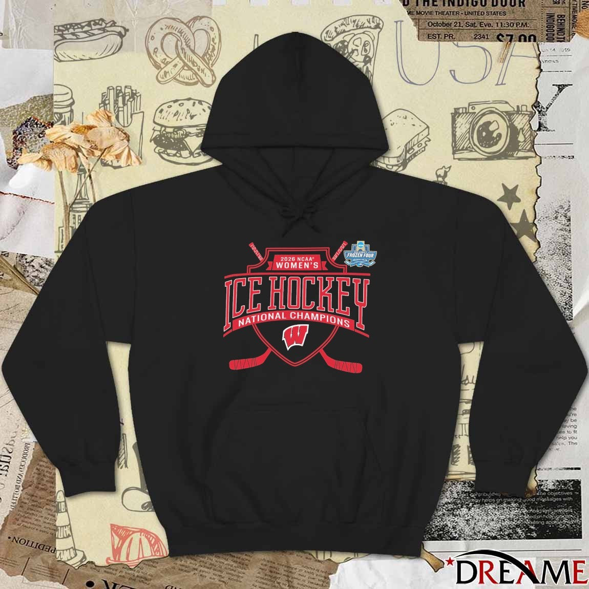 Wisconsin Badgers Champion Women’s Ice Hockey National Champs 2026 NCAA Frozen Four t-shirt