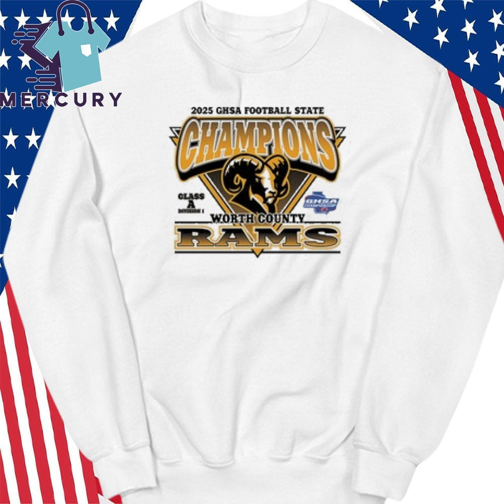 Worth County Rams 2025 GHSA Football State Champion Shirt