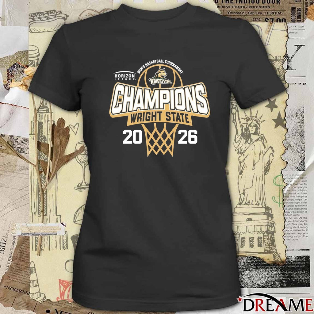 Wright State Raiders 2026 Horizon League Men’s Basketball Tournament Champions t-shirt