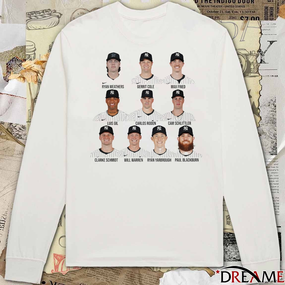 Yankees Ryan Weathers Gerrit Cole Max Fried Luis Gil Carlos Rodón Cam Schlittler t-shirt
