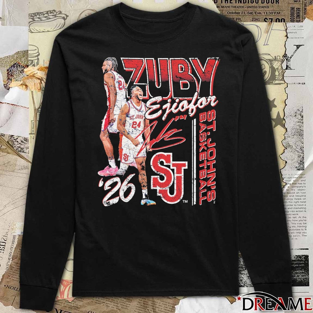 Zuby Ejiofor Elevated 90s St John’s Red Storm Men’s Basketball 2026 Signature t-shirt