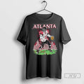 Officials Atlanta Zombie Football Player Throwing Ball Flames City Skyline Black T Shirt