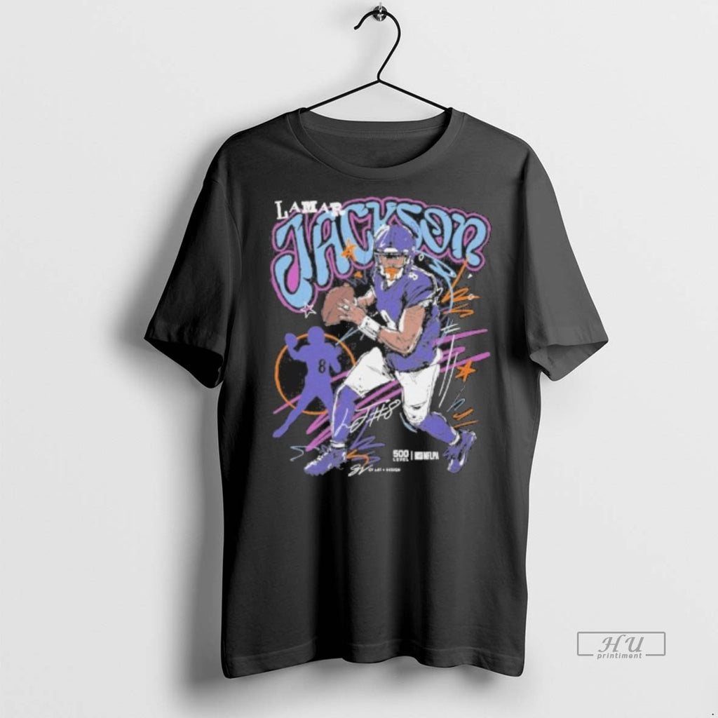 Officials Lamar Jackson Baltimore Ravens Scribble Premium Tee Shirt Sweater
