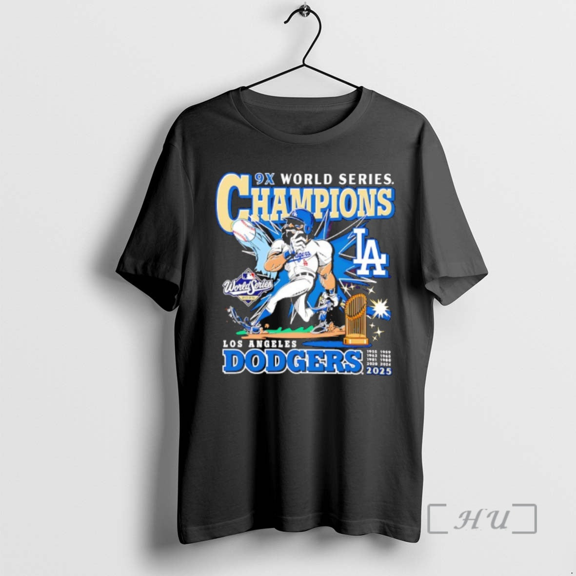 Officials Los Angeles Dodgers 9 Time World Series Champions 2025 Caricature Premium T Shirt Sweater