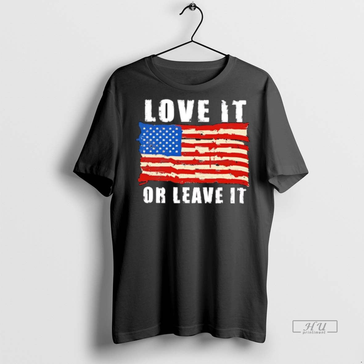 Officials Love It Or Leave It American Flag Graphic Premium Tee Shirt Sweater